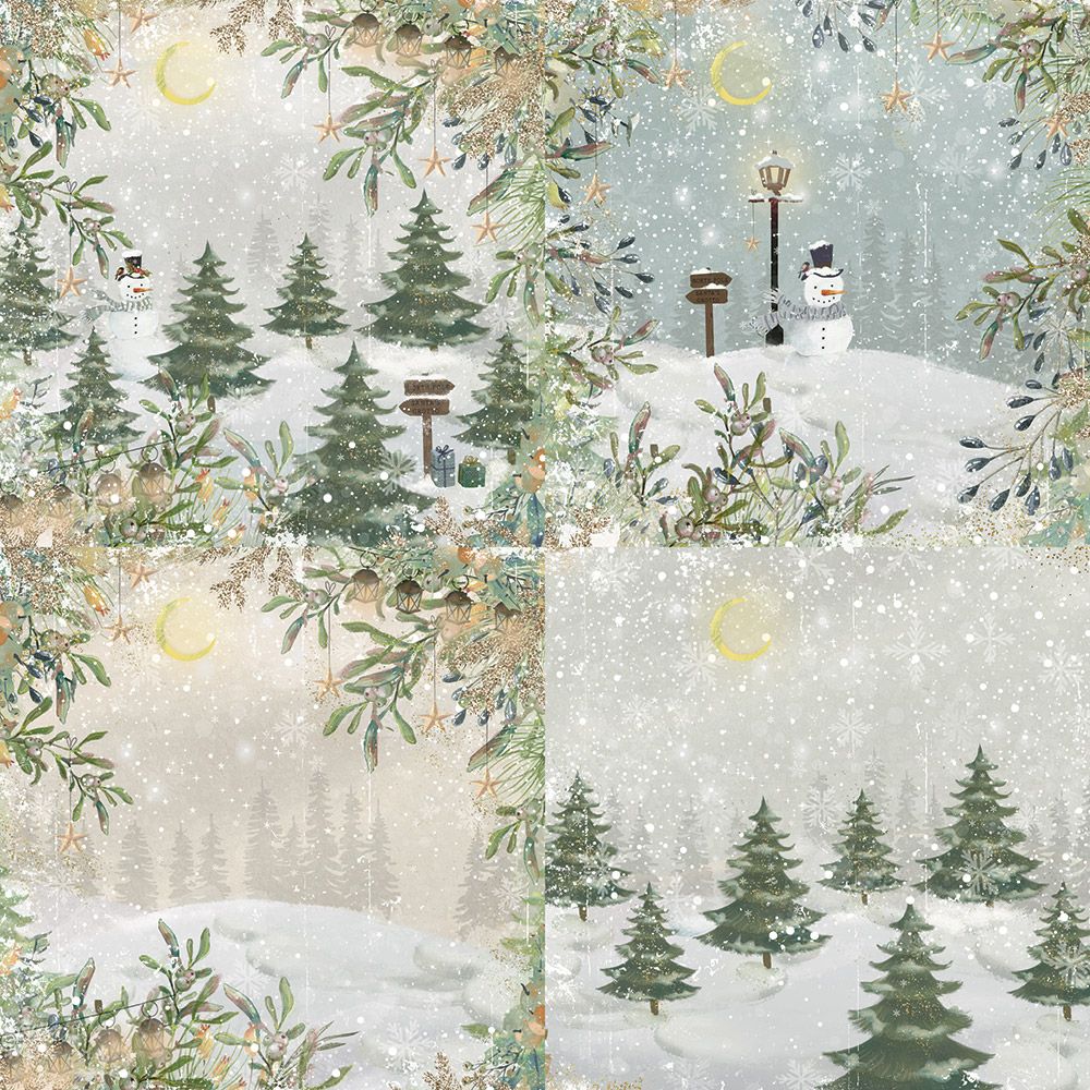 Vintage Snowman 12 x 12" Paper Pad