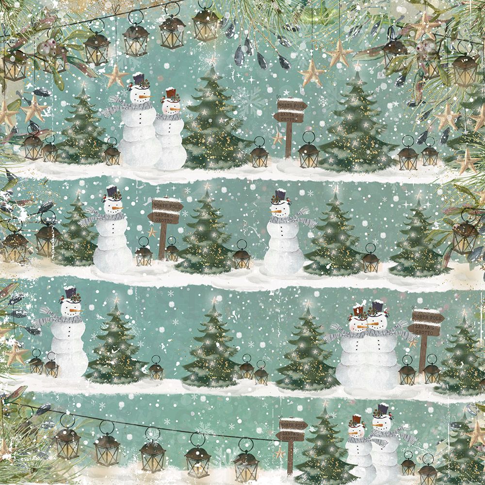 Vintage Snowman 12 x 12" Paper Pad