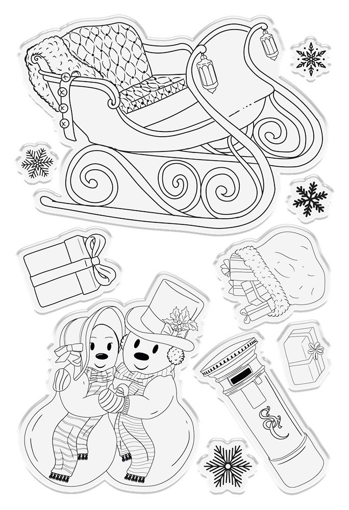 Vintage Snowman Stamp and Die - Dashing Through the Snow