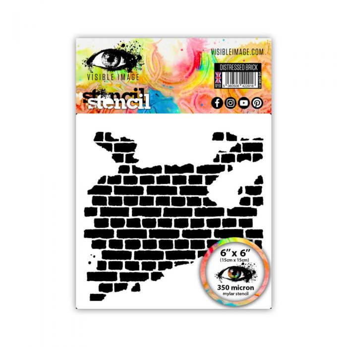 Visible Image Distressed Brick Stencil