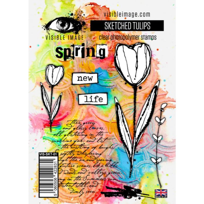 Visible Image Sketched Tulips Stamp Set