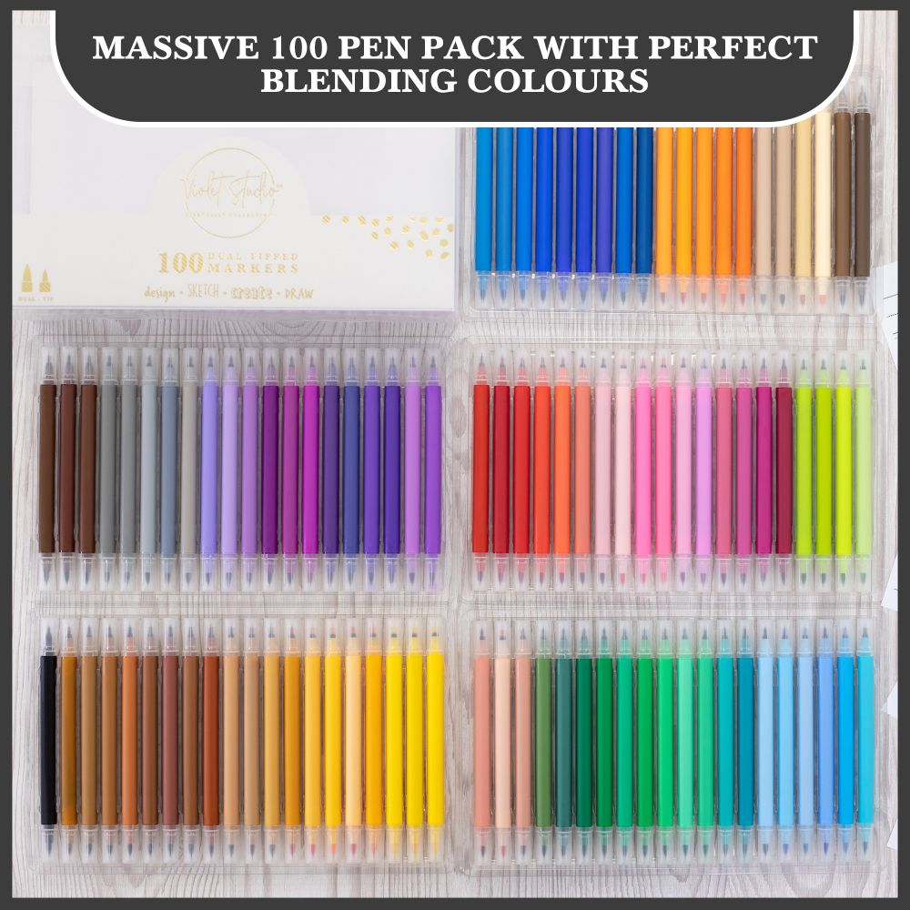Violet Studio Dual Tipped Pens - 100pk