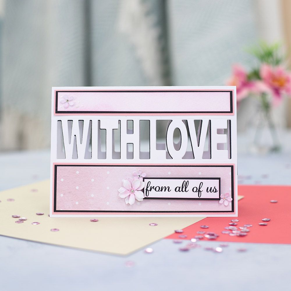 Gemini Word Cut In Stamp & Die - WITH LOVE from all of us