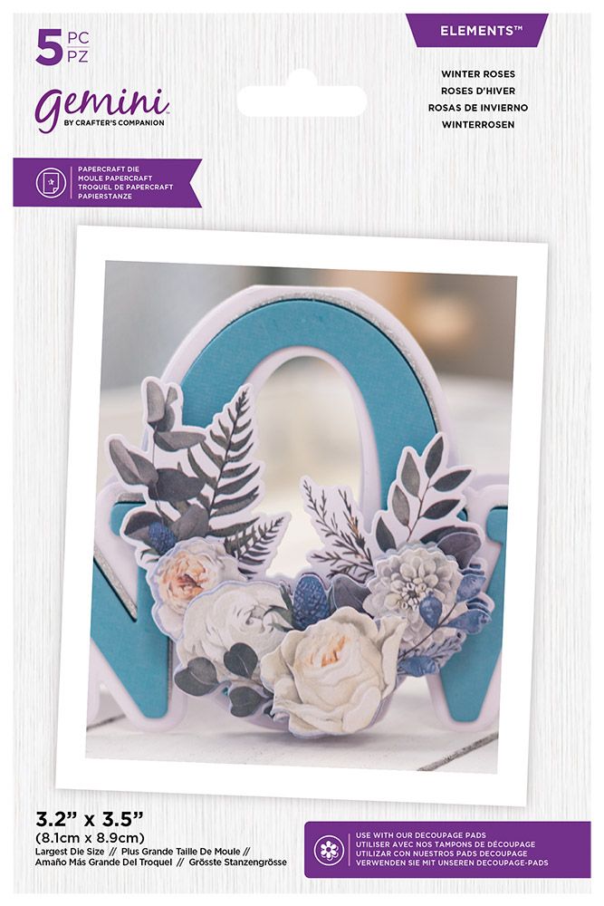 Gemini Winter Floral Elements Die - Winter Roses