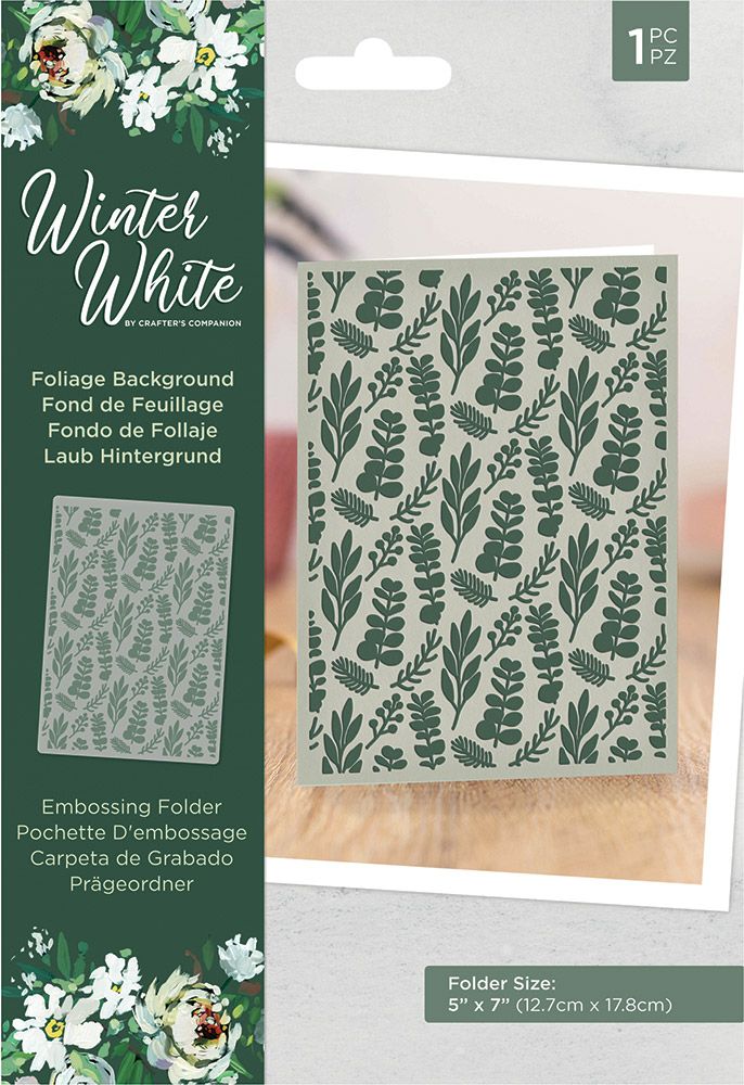 Winter White - 5 x 7" Embossing Folder - Foliage Background