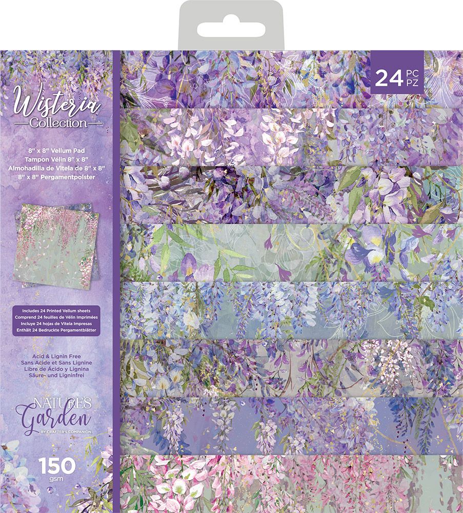 Natures Garden Wisteria Collection - 8x8 vellum pad