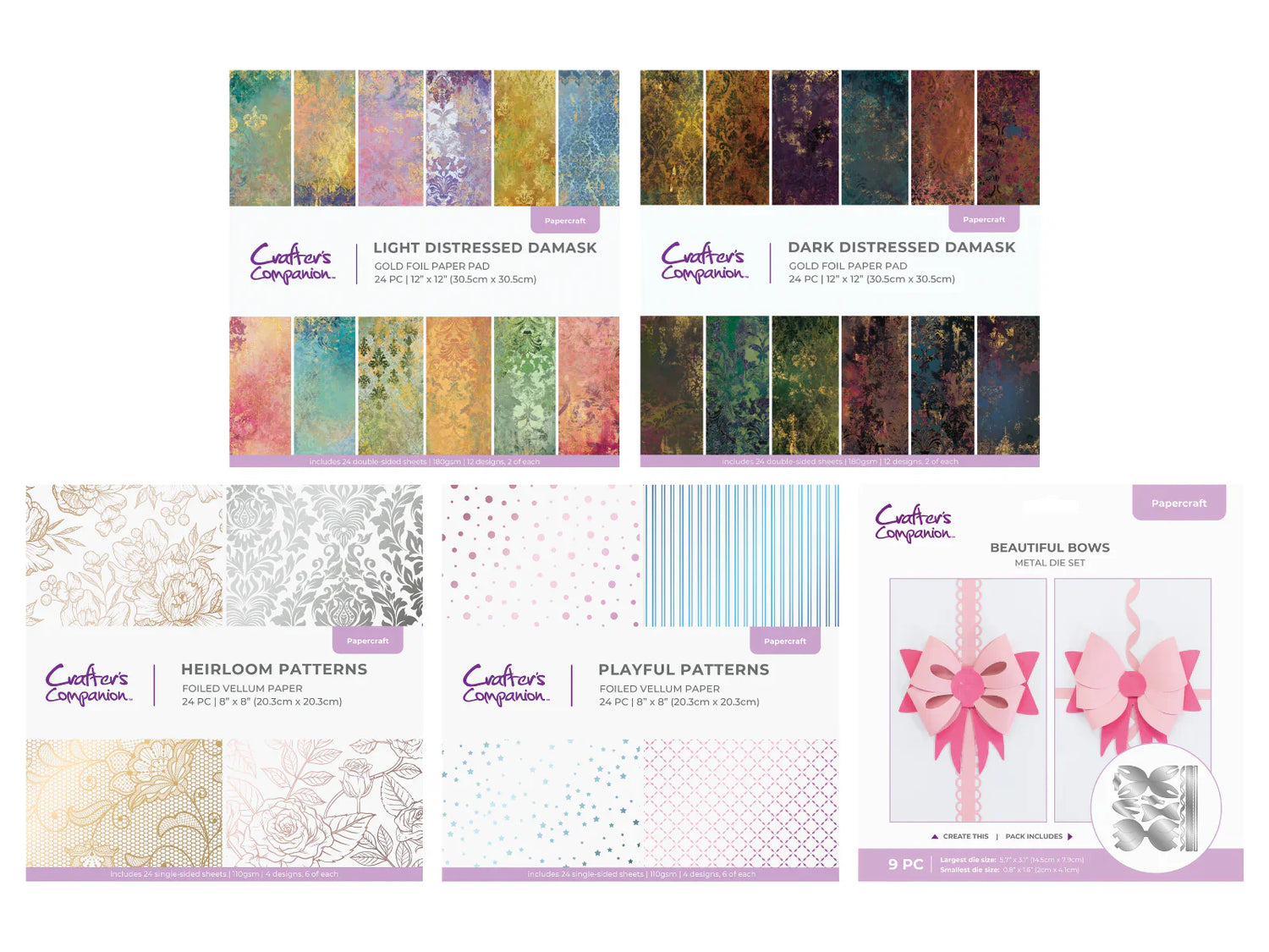 Crafter's Companion -Damask Pads, Vellum, & Beautiful Bow