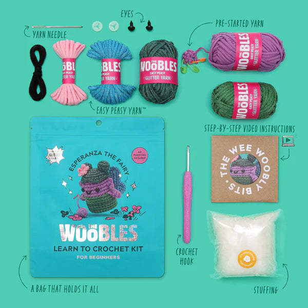 WOobles - Fred the Dinosaur Pink Crochet Kit
