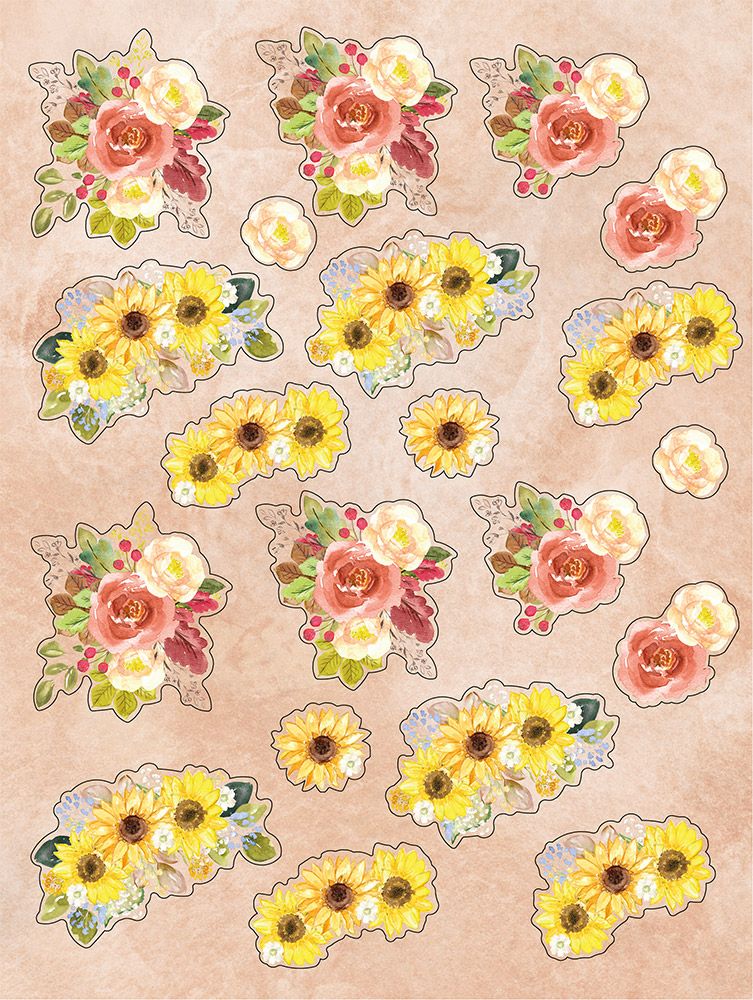 Crafters Companion 12" x 9" 3D Topper Pad - Fancy Florals