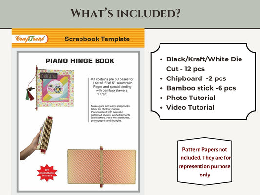 CrafTreat Piano Hinge Book DIY Scrapbook Blanks - White