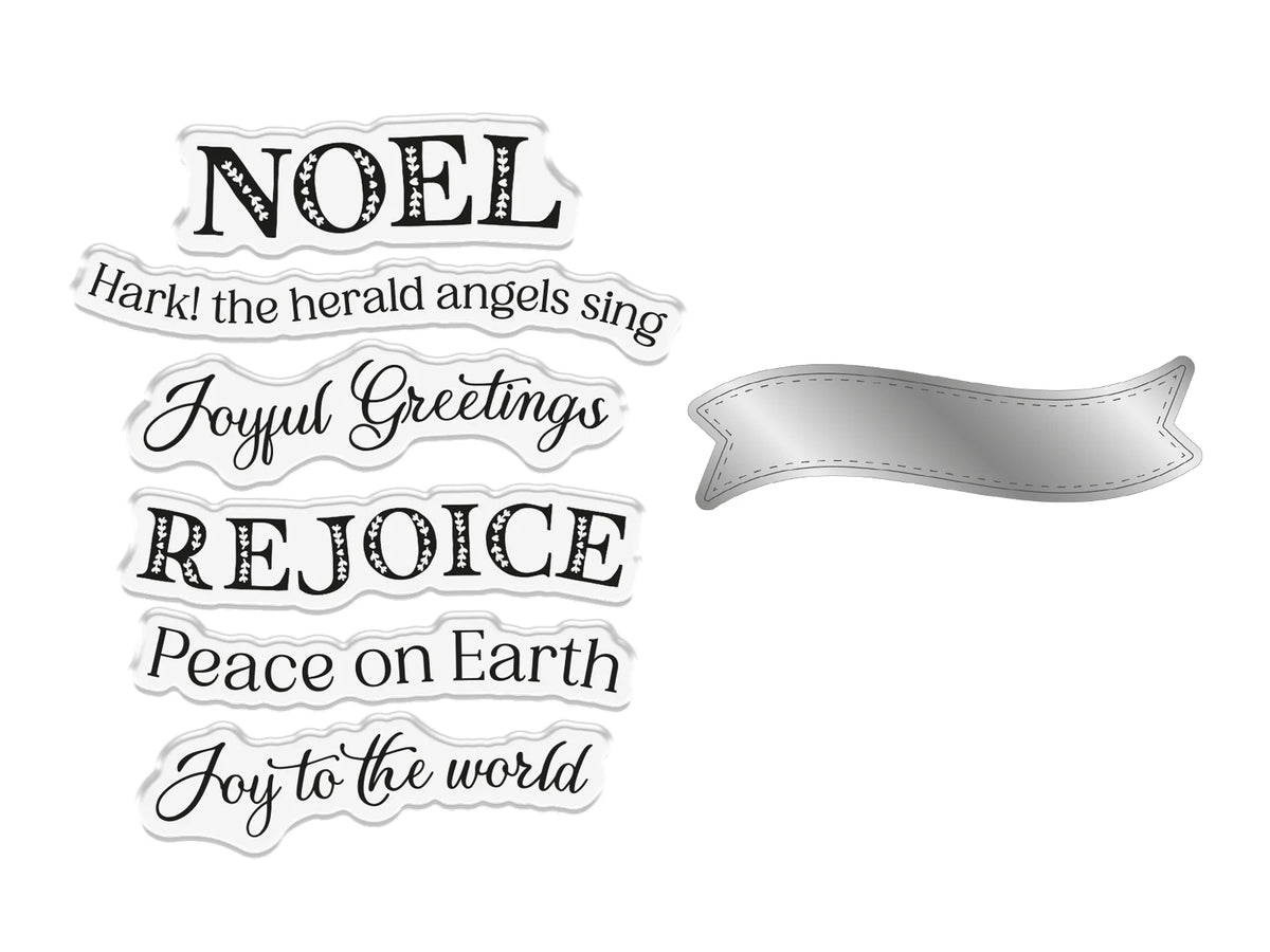 Crafter Companion Joyous Angel Stamp and Die - Joy to the World