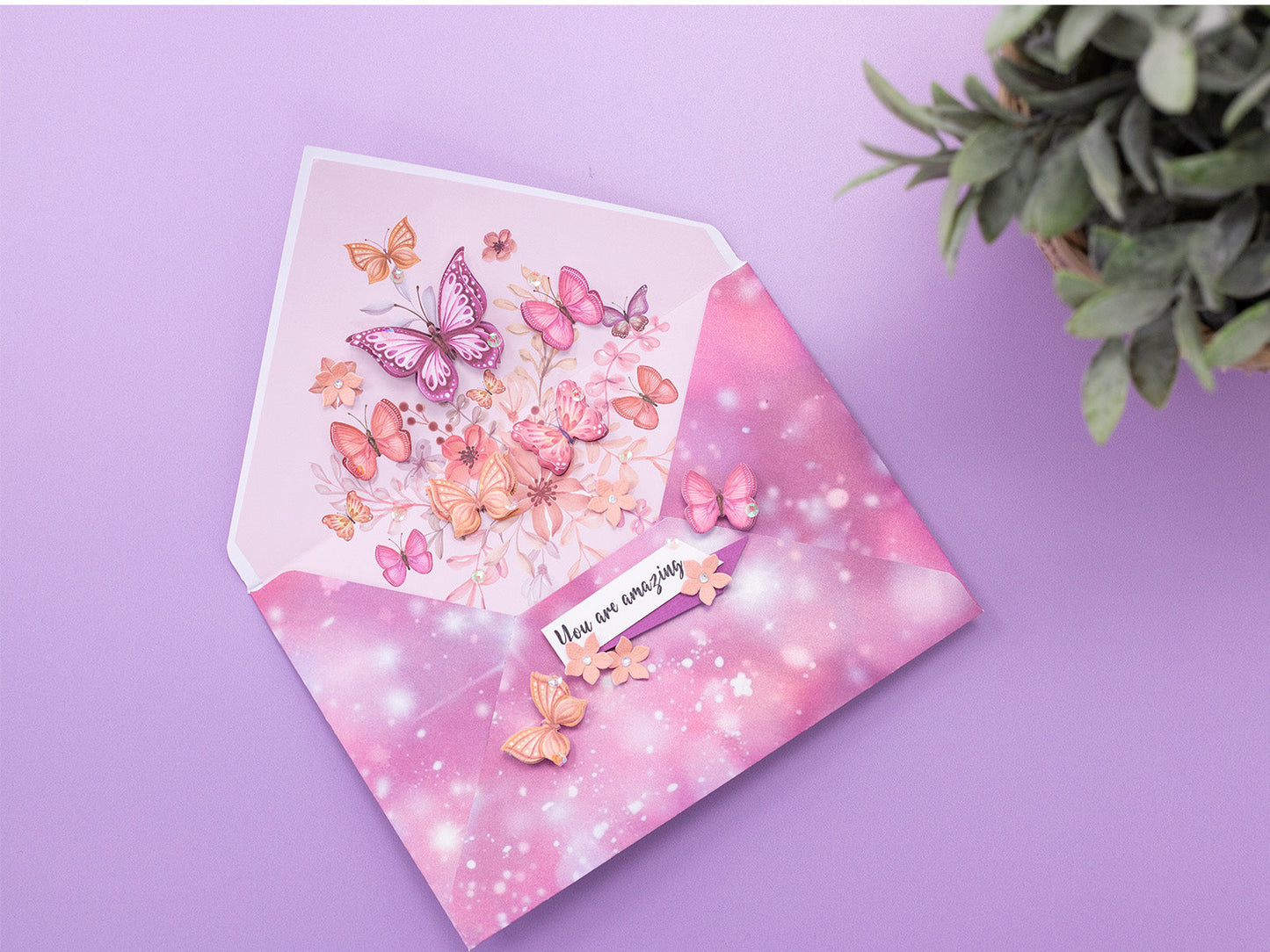 Butterfly Dies, Stamps and Envelope Liners