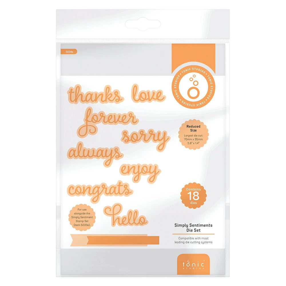 Tonic Studios - Simply Sentiment Die Set - 5034E