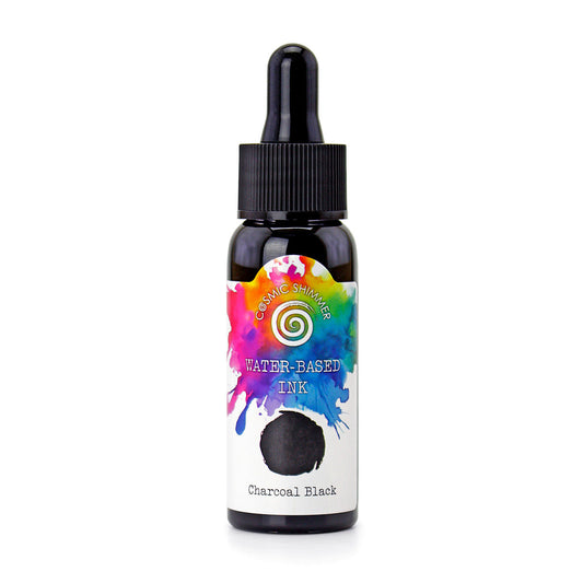 Cosmic Shimmer Water-Based Ink 30ml - Charcoal Black