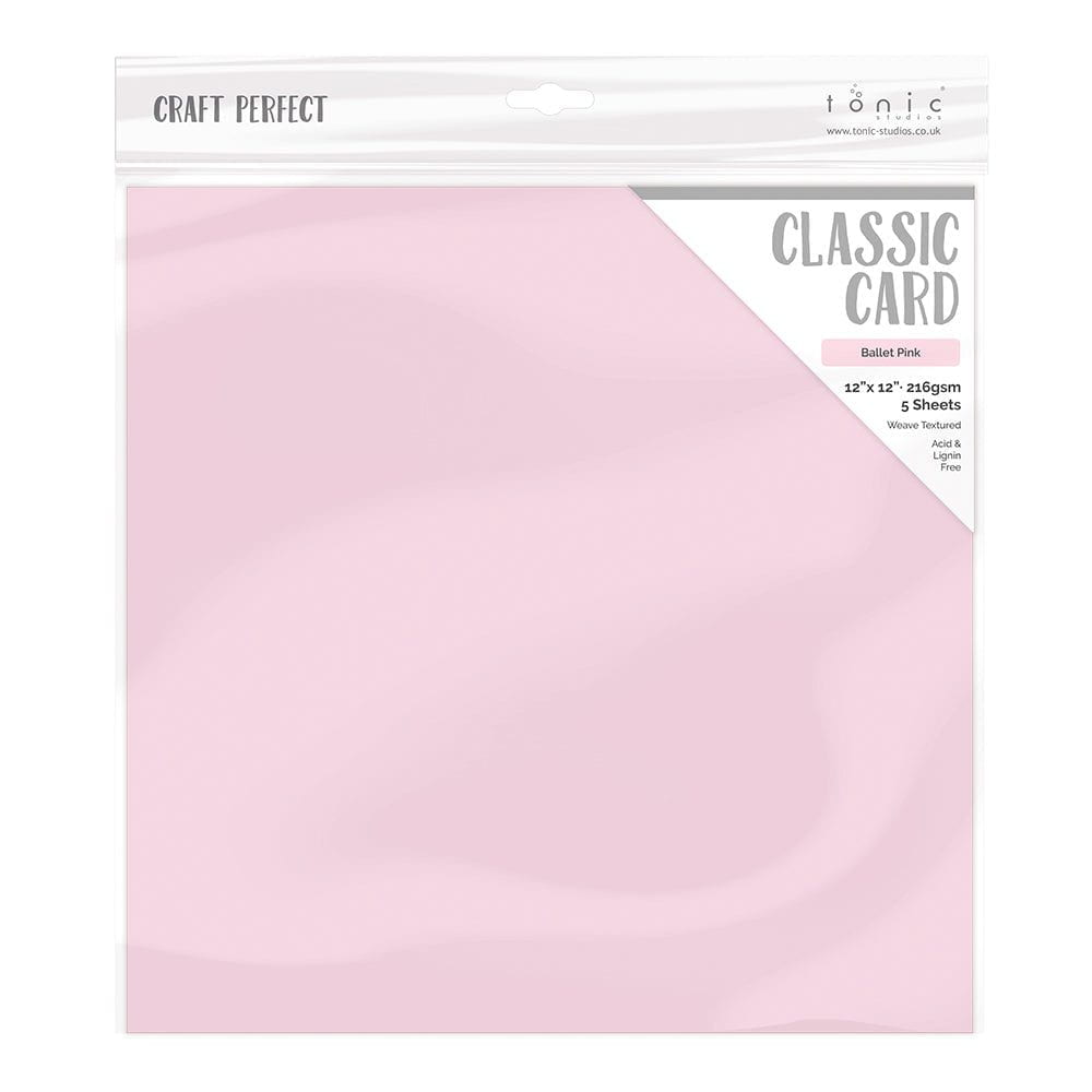 Craft Perfect 12x12 Weave Textured Classic Cardstock Pack-Ballet Pink