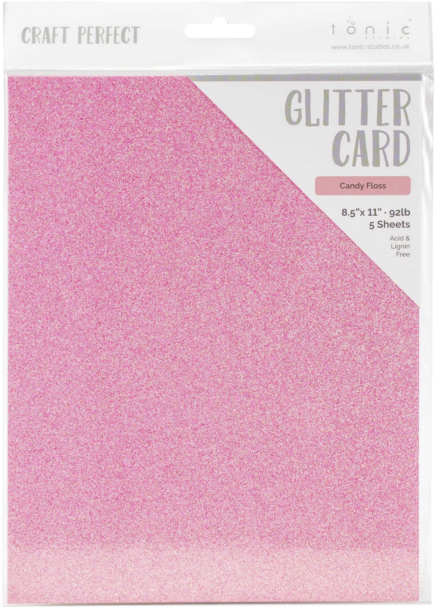 Craft Perfect Glitter Card - Candy Floss