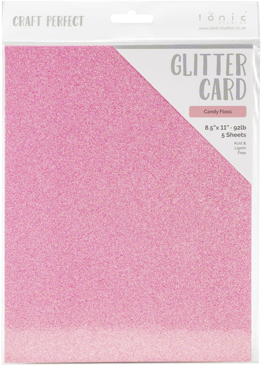 Craft Perfect Glitter Card - Candy Floss