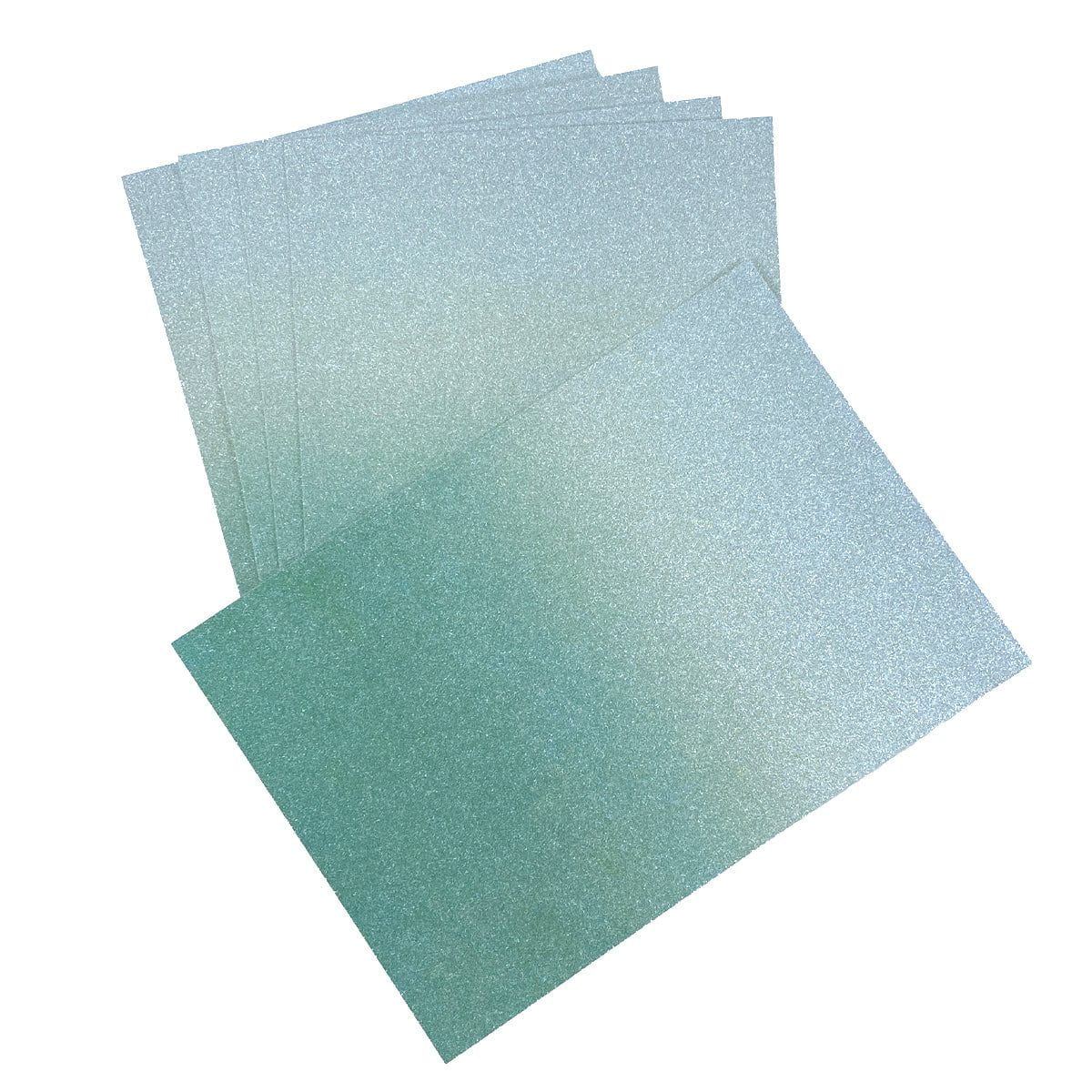 Craft Perfect Glitter Ombre Cardstock Pack - Opalescent Green