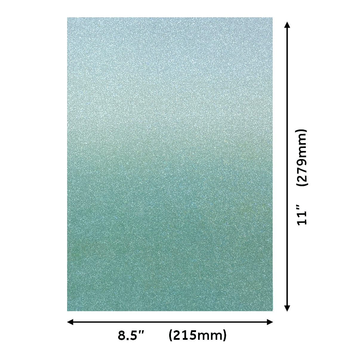 Craft Perfect Glitter Ombre Cardstock Pack - Opalescent Green