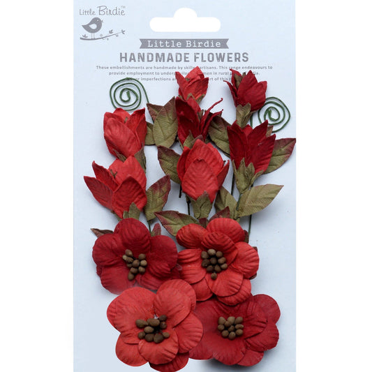 Denny Mixed Paper Flowers from Little Birdie- Scarlet Blend