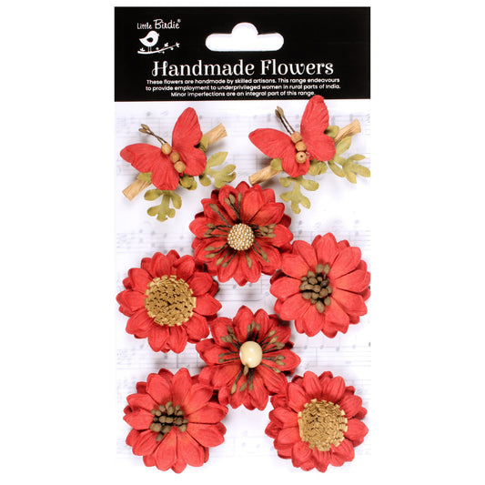 Fairy Rosa Paper Flowers from Little Birdie-Cardinal Red