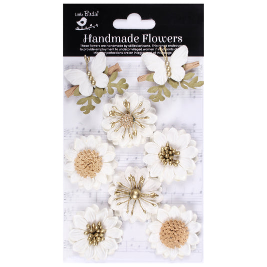 Fairy Rosa Paper Flowers from Little Birdie-Ivory Pearl