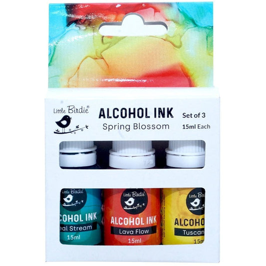 Little Birdie Alcohol Ink, Set of 3-Spring Blossom