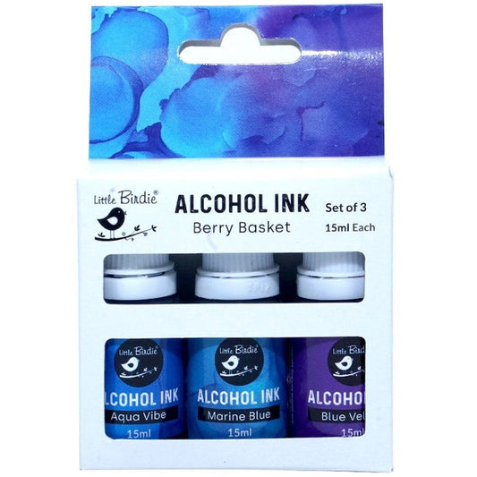 Little Birdie Alcohol Ink, Set of 3-Berry Basket