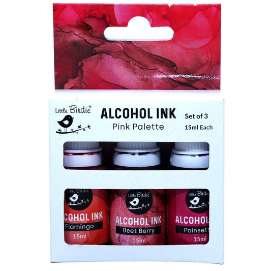 Little Birdie Alcohol Ink, Set of 3-Pink Palette