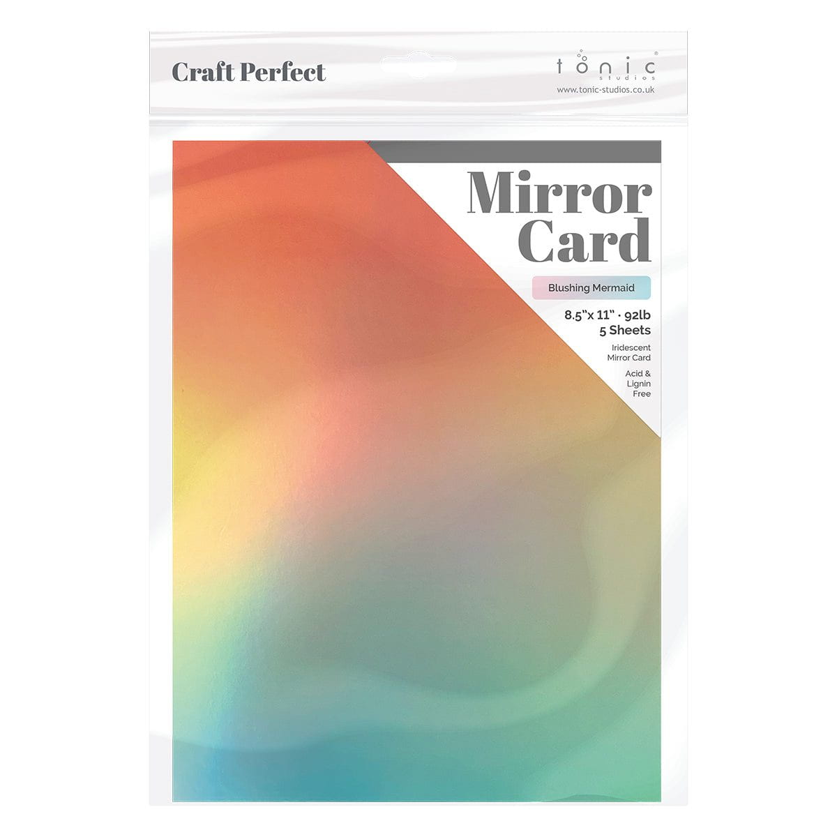 Craft Perfect 8.5x11 Iridescent Mirror Cardstock Pack - Blushing Mermaid