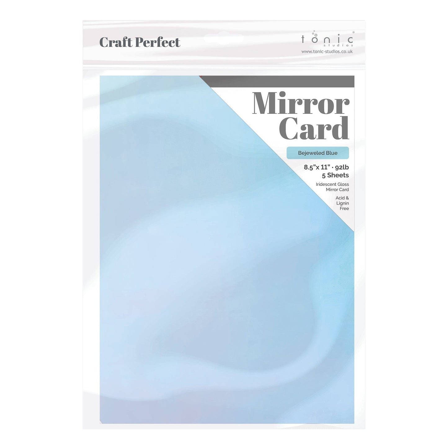 Craft Perfect 8.5x11 Iridescent Mirror Cardstock Pack - Bejeweled Blue