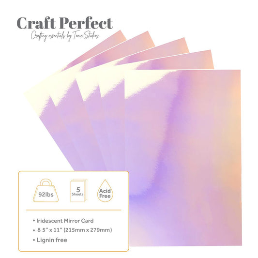 Craft Perfect 8.5x11 Iridescent Mirror Cardstock Pack - Prismatic Pink