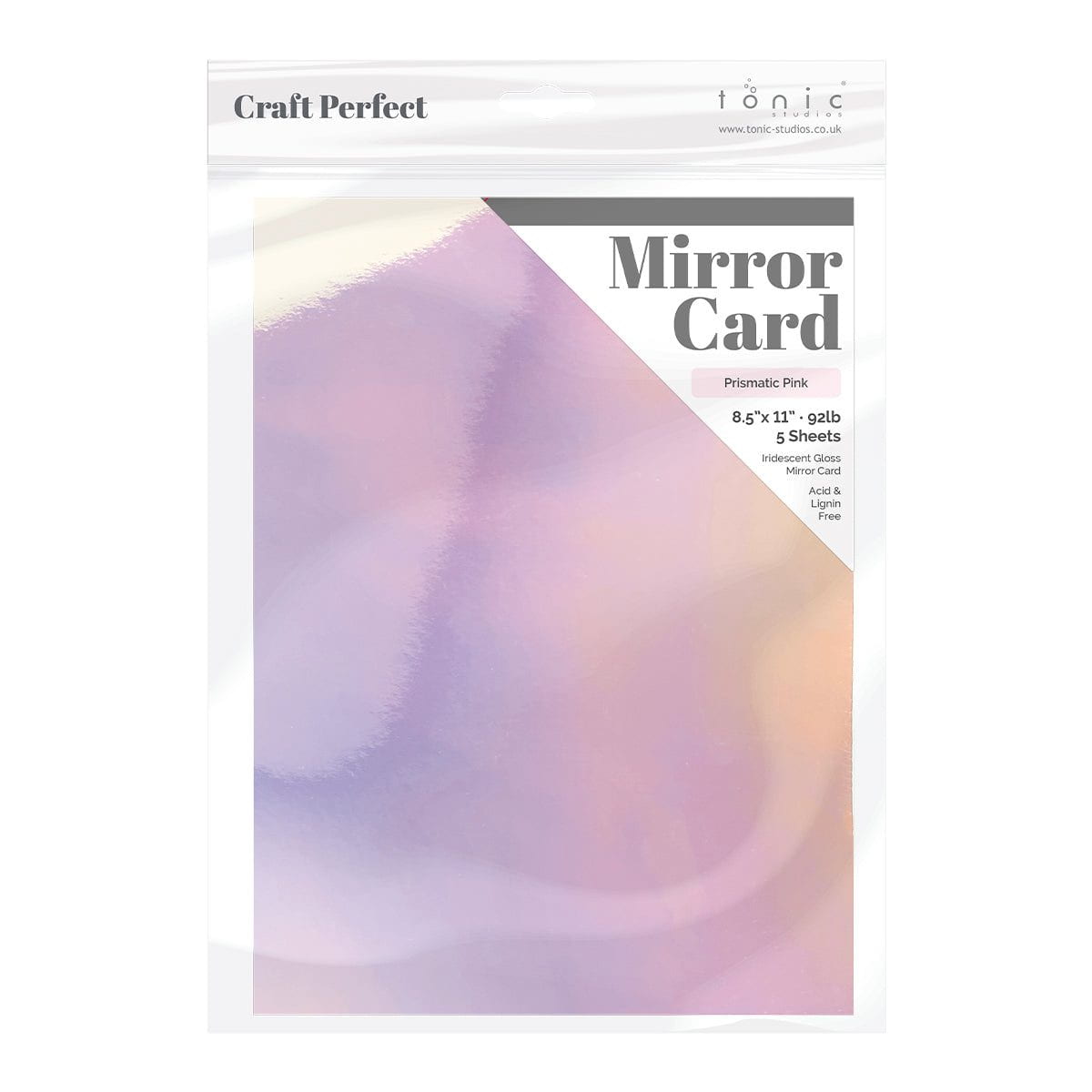 Craft Perfect 8.5x11 Iridescent Mirror Cardstock Pack - Prismatic Pink