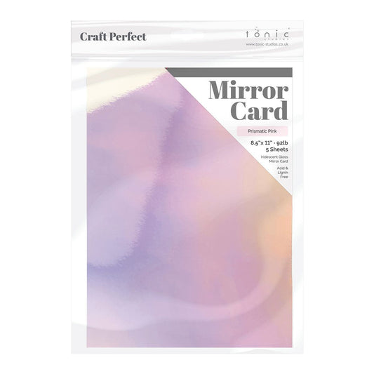 Craft Perfect 8.5x11 Iridescent Mirror Cardstock Pack - Prismatic Pink