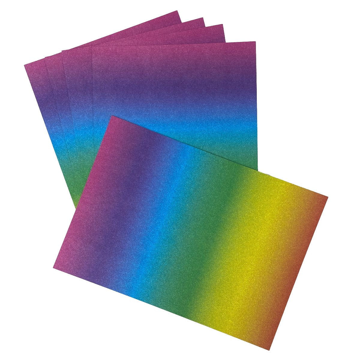 Craft Perfect Glitter Ombre Cardstock Pack - Kaleidoscope Of Color