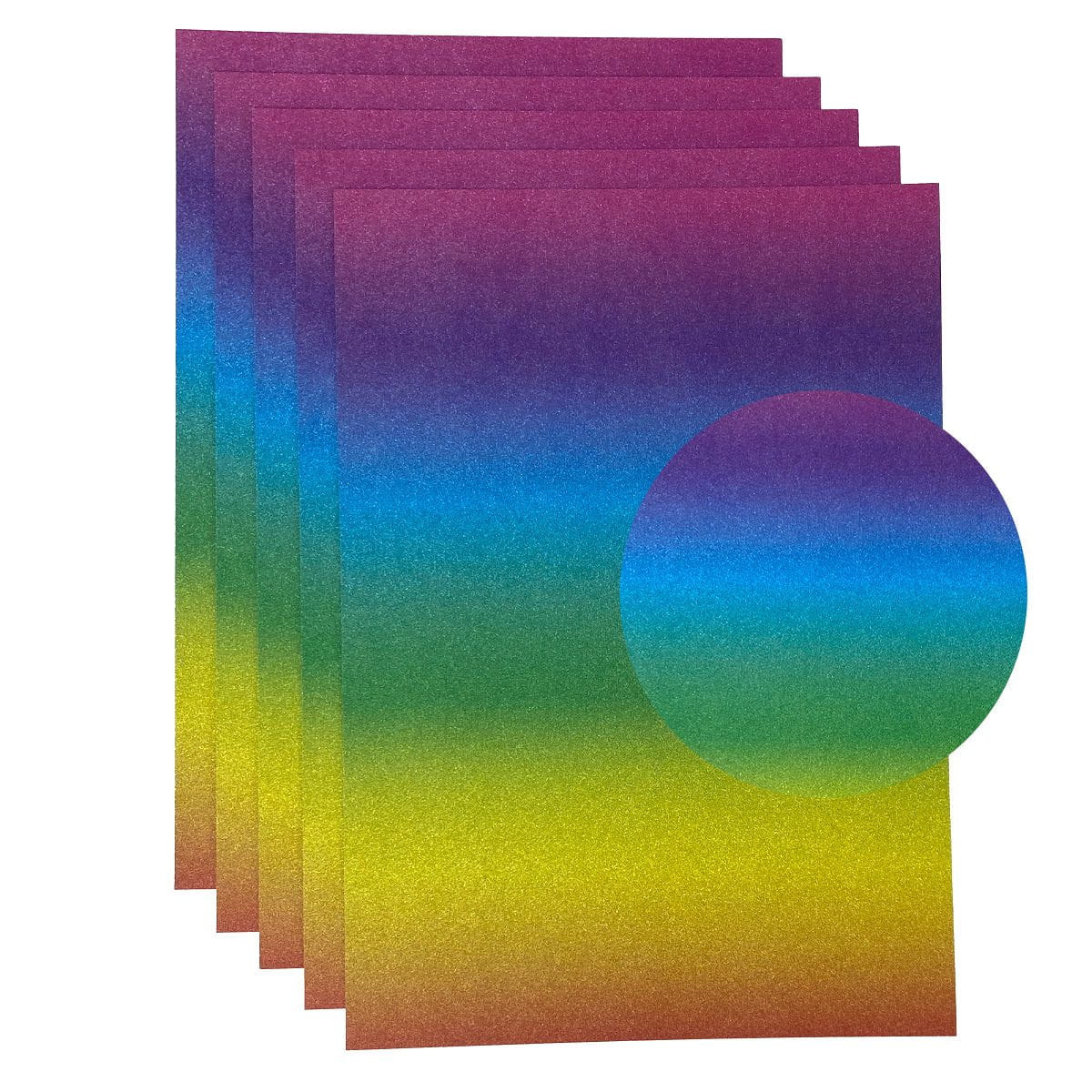Craft Perfect Glitter Ombre Cardstock Pack - Kaleidoscope Of Color