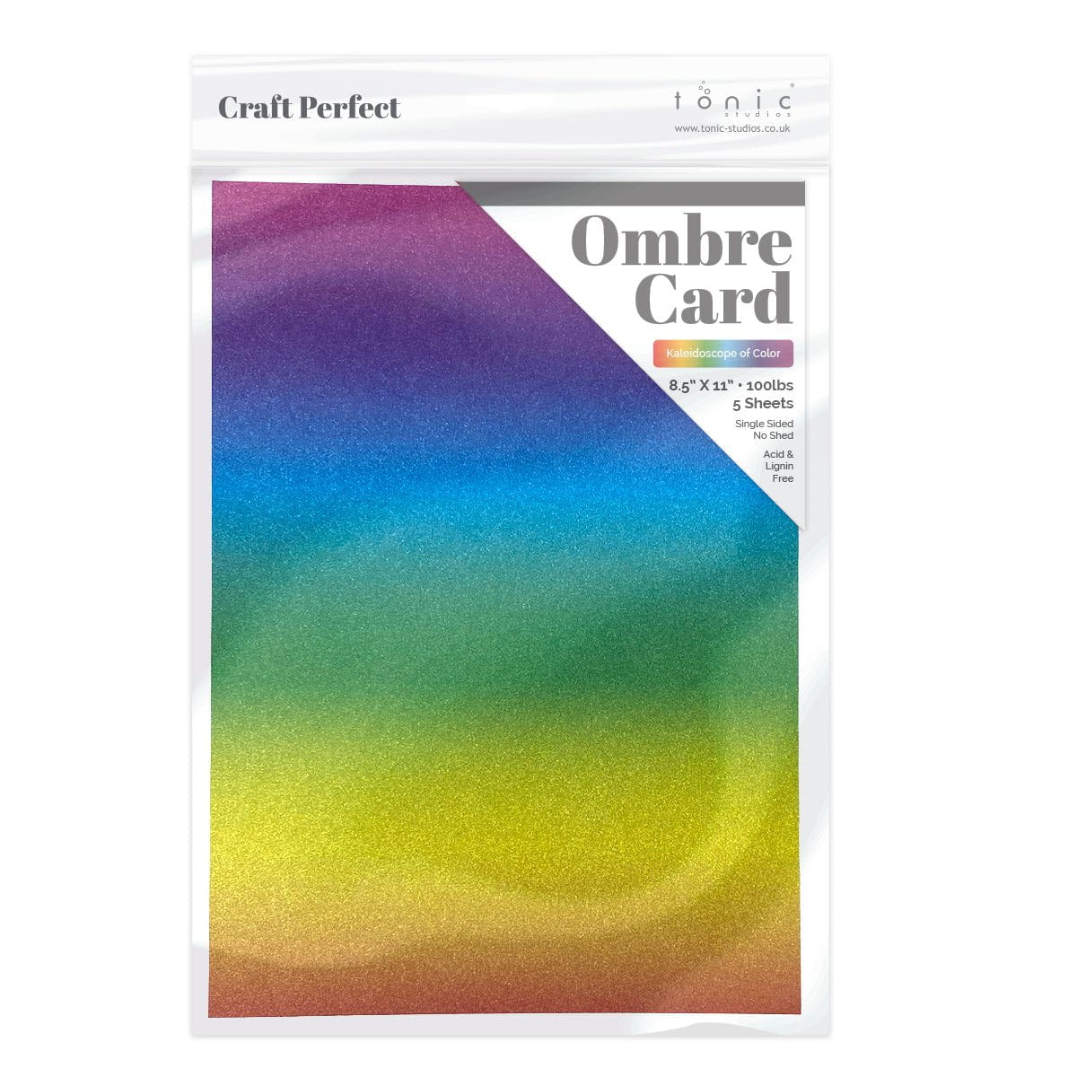 Craft Perfect Glitter Ombre Cardstock Pack - Kaleidoscope Of Color