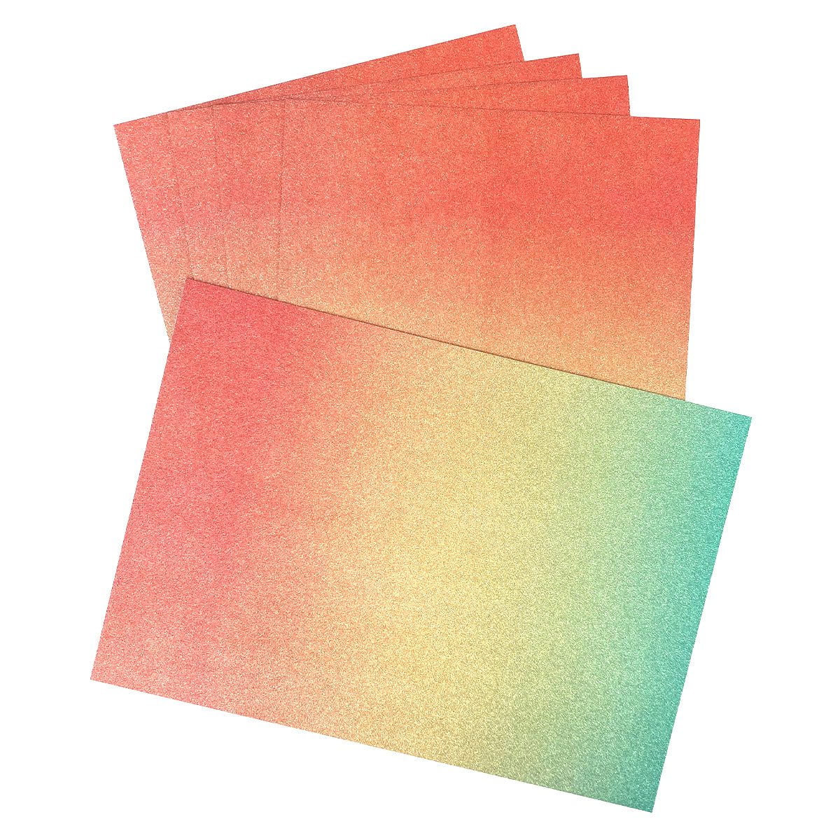 Craft Perfect Glitter Ombre Cardstock Pack - Mermaid Shimmer