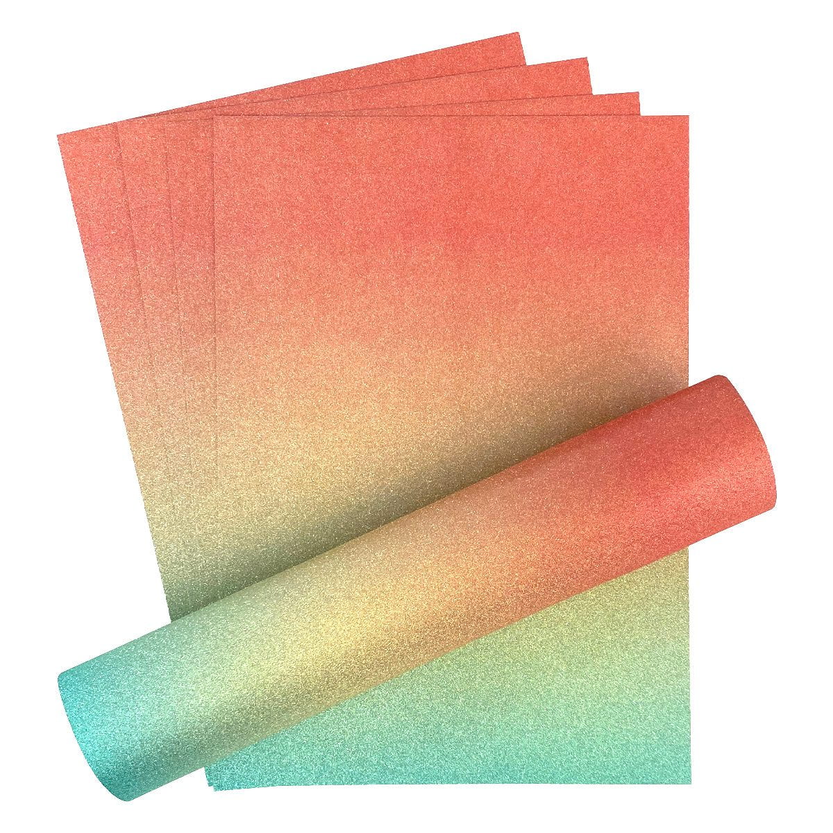 Craft Perfect Glitter Ombre Cardstock Pack - Mermaid Shimmer