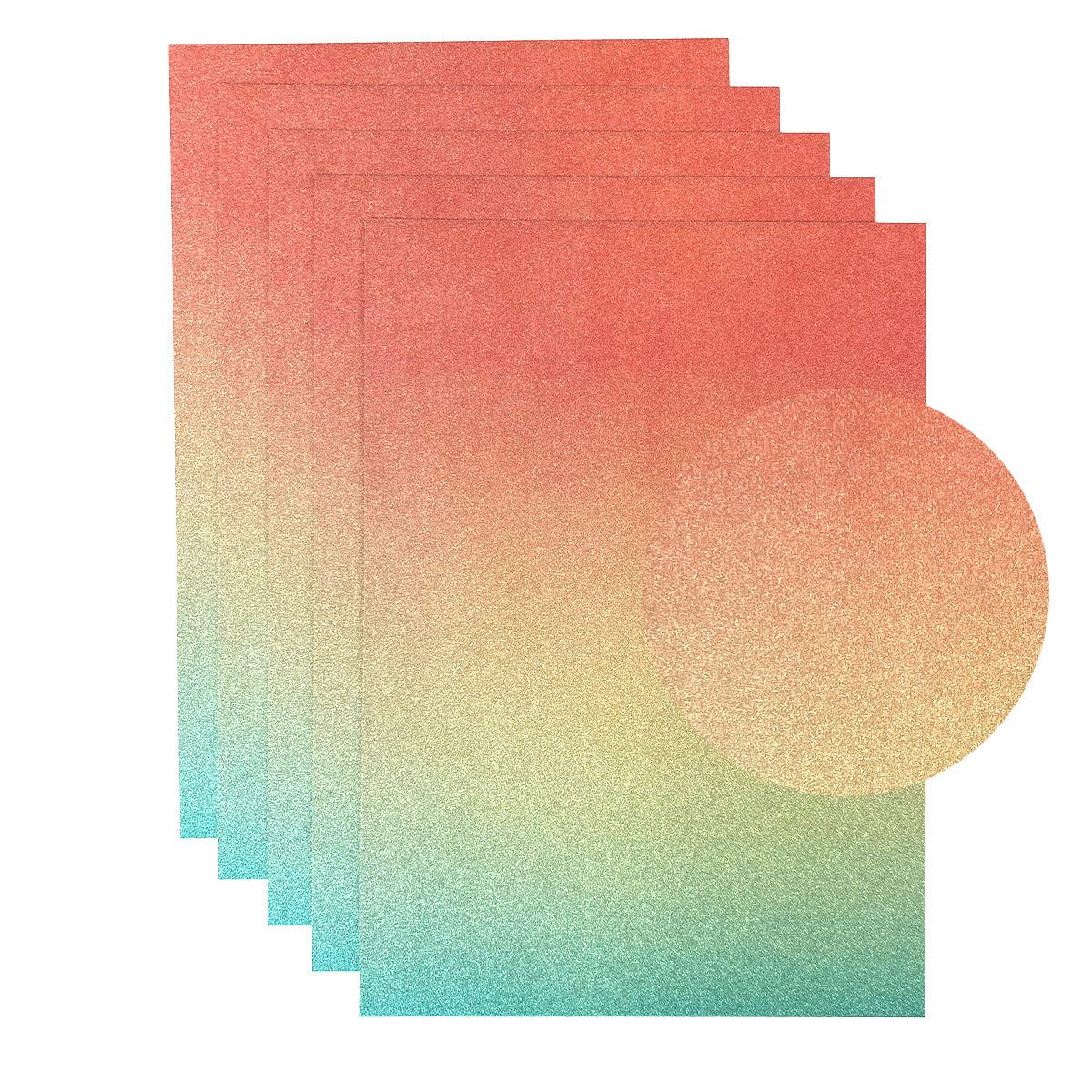 Craft Perfect Glitter Ombre Cardstock Pack - Mermaid Shimmer