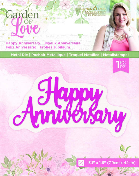 Sara Signature - Garden of Love Metal Die - Happy Anniversary