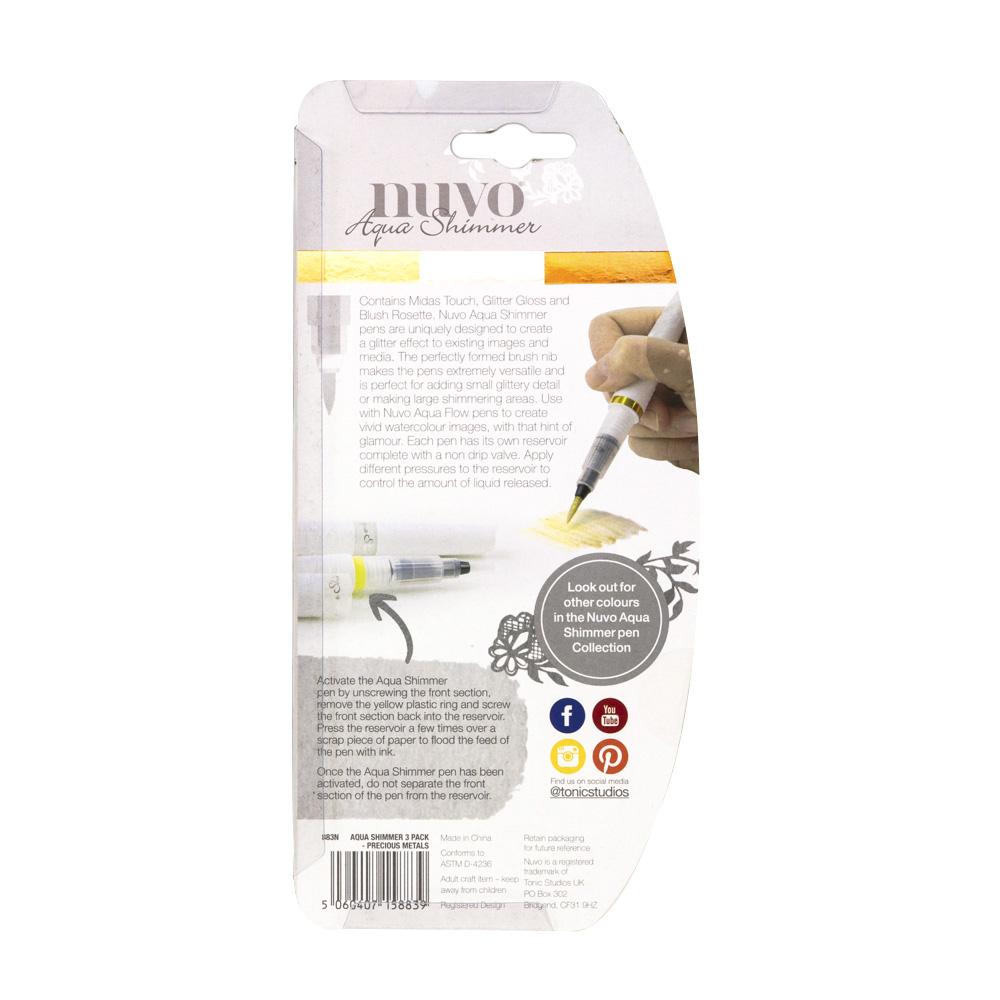 Nuvo Precious Metals Aqua Shimmer Pens, 3 pack