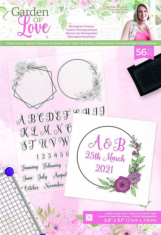 Sara Signature - Garden of Love - Clear Acrylic Stamp - Monogram Frames