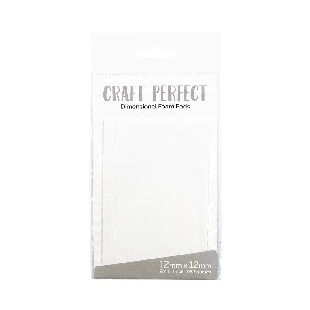 1/2" Dimensional Foam Adhesive Squares, White (96/pk) - 9751e