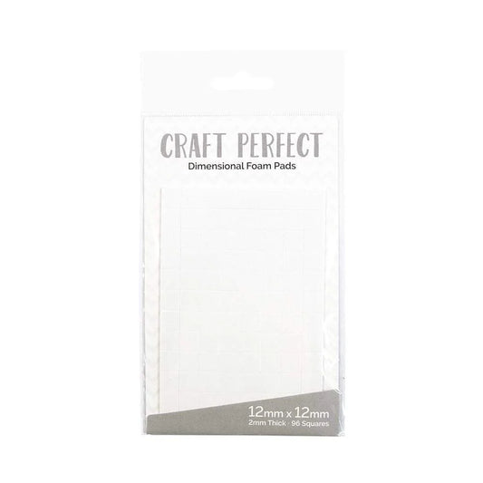1/2" Dimensional Foam Adhesive Squares, White (96/pk) - 9751e