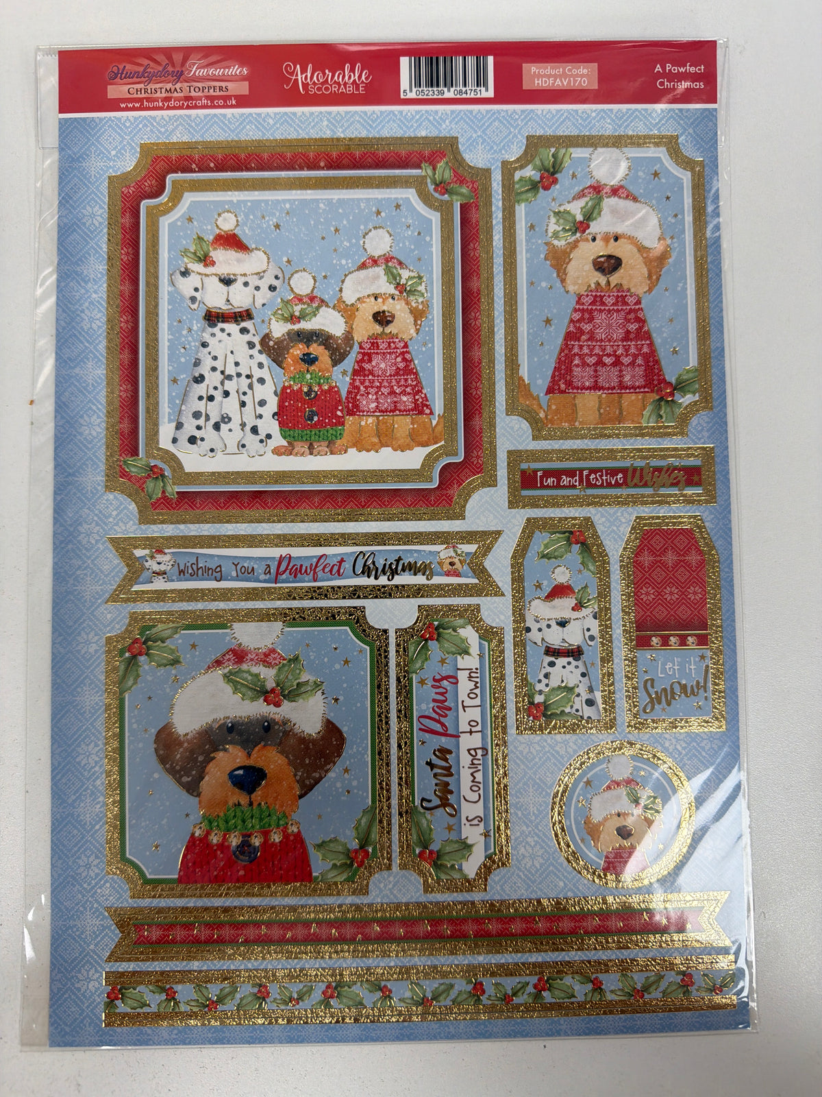 Hunkydory Christmas Toppers - A Pawfect Christmas