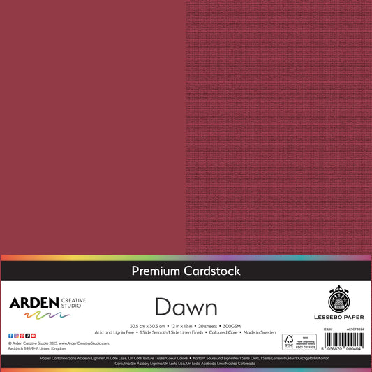 Arden Creative Studio Premium Cardstock 12in x 12in 300gsm 20 Pack - Dawn