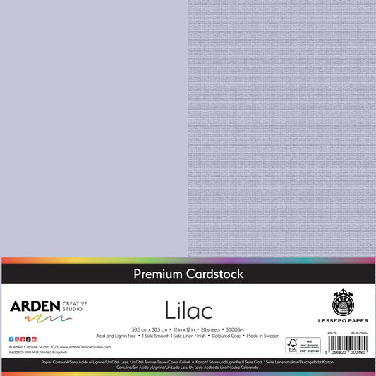 Arden Creative Studio Premium Cardstock 12in x 12in 300gsm 20 Pack - Lilac