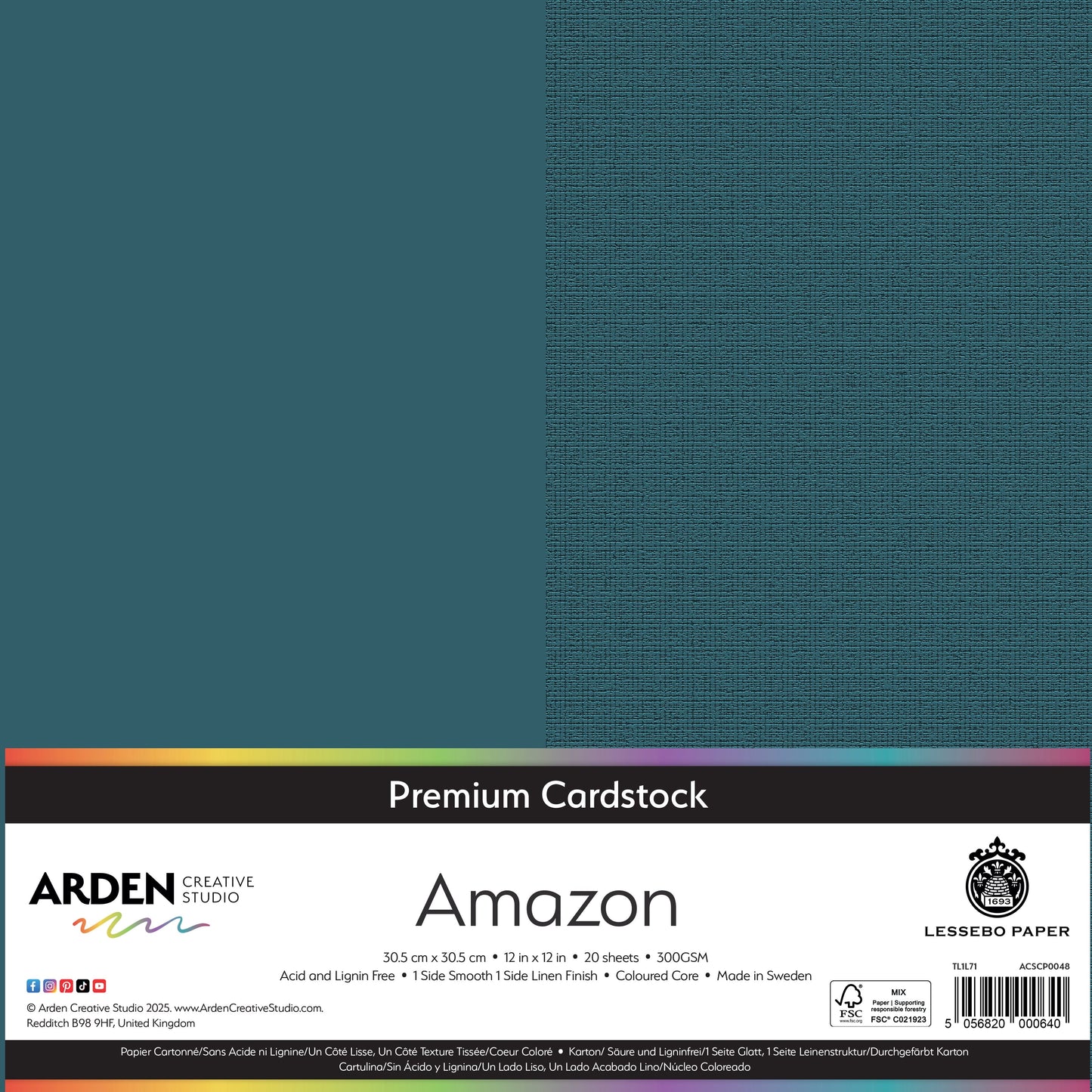Arden Creative Studio Premium Cardstock 12in x 12in 300gsm 20 Pack - Amazon