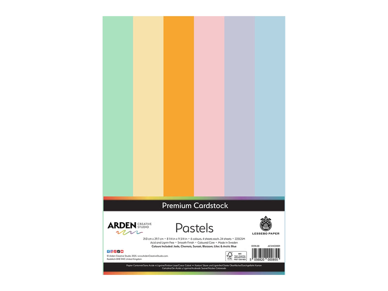 Arden Creative Studio Premium Cardstock Pastels A4 - 24 PackArden